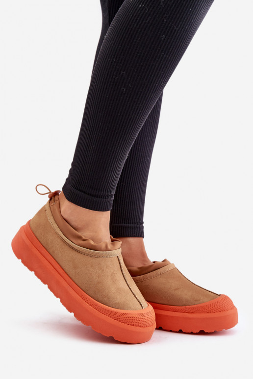 nööpidega lumesaapad Pealiste omad platvormiga Sellel ondala ülaosaga pruunid värvi Izamine