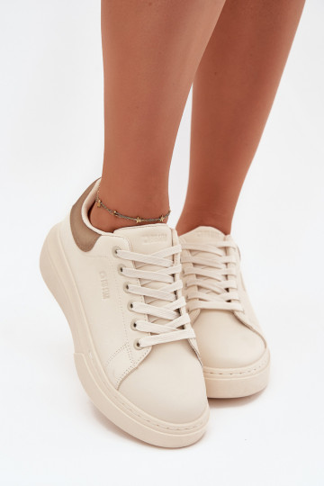 Sneakers tüüpi jalanõud Pealiste omad platvormiga Big Star SS274246 Elevandiluu värvi