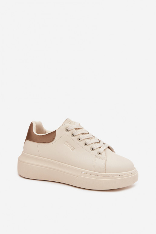 Sneakers tüüpi jalanõud Pealiste omad platvormiga Big Star SS274246 Elevandiluu värvi