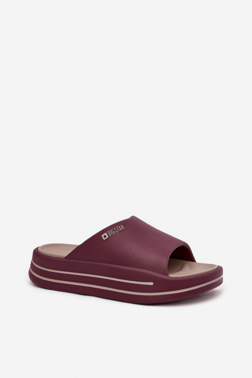 naiste plätud platvormiga Big Star SS274425 bordoo-värvi