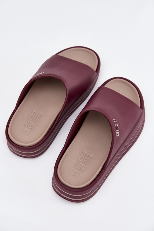 naiste plätud platvormiga Big Star SS274425 bordoo-värvi