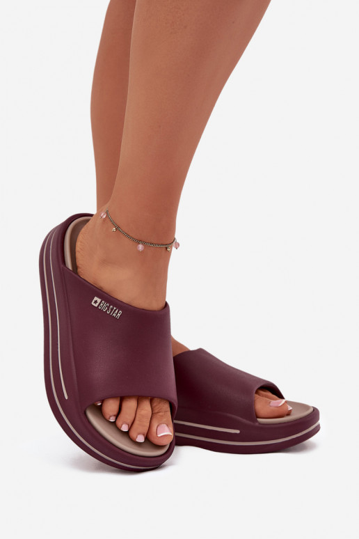 naiste plätud platvormiga Big Star SS274425 bordoo-värvi