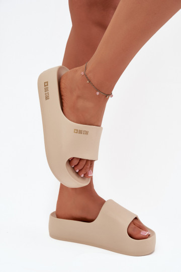 naiste plätud Kerged rannaplätud platvormiga Big Star SS274722 beeži värvi