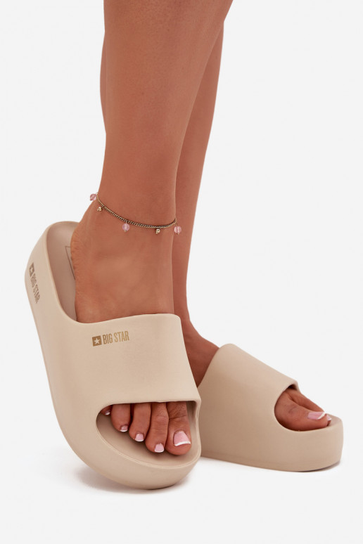 naiste plätud Kerged rannaplätud platvormiga Big Star SS274722 beeži värvi