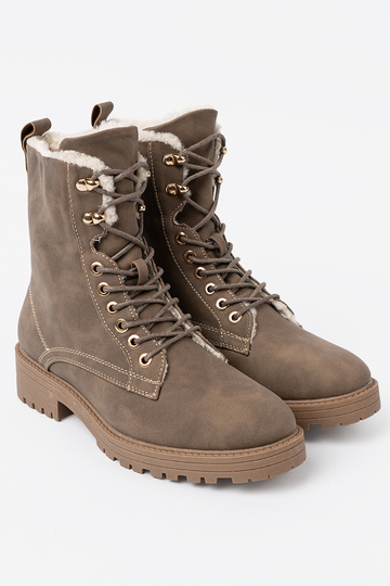 Stiilne Saapad tumebeež z grubą podeszsisseą