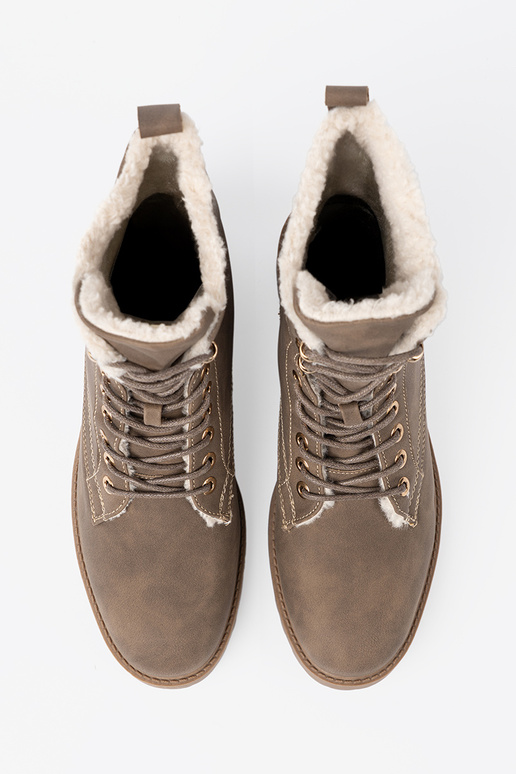 Stiilne Saapad tumebeež z grubą podeszsisseą