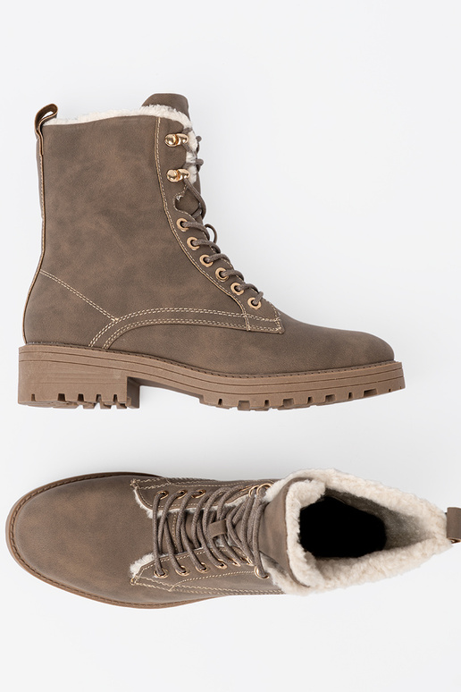 Stiilne Saapad tumebeež z grubą podeszsisseą