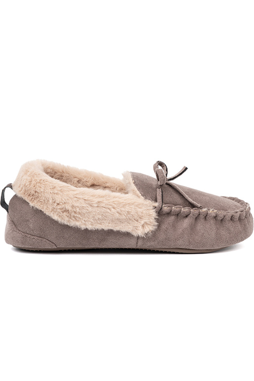 beeži värvi kapcie vibuga i puszystym sissenętrzem typu mokassiinid