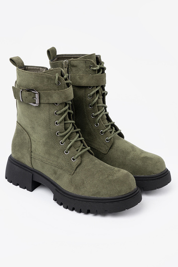 khakivärvi saapad z grubą podeszsisseą i nööriminem