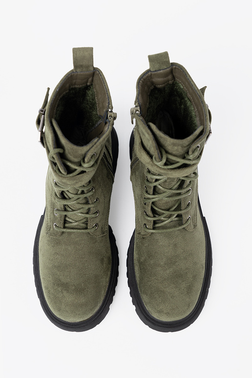 khakivärvi saapad z grubą podeszsisseą i nööriminem