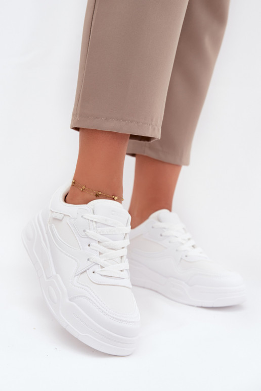 Sneakers tüüpi jalanõud Pealiste omad platvormiga Big Star SS274590 HI-POLY SYSTEM valget värvi Sneakers tüüpi jalanõud Pealiste omad platvormiga Big Star SS274590 HI-POLY SYSTEM valget värvi