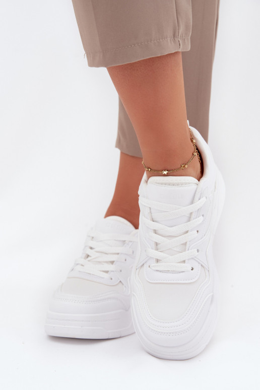 Sneakers tüüpi jalanõud Pealiste omad platvormiga Big Star SS274590 HI-POLY SYSTEM valget värvi Sneakers tüüpi jalanõud Pealiste omad platvormiga Big Star SS274590 HI-POLY SYSTEM valget värvi