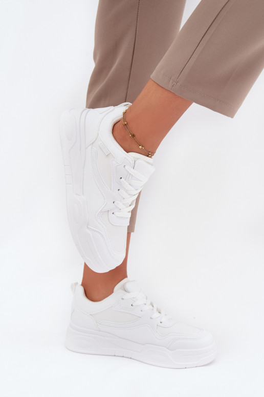 Sneakers tüüpi jalanõud Pealiste omad platvormiga Big Star SS274590 HI-POLY SYSTEM valget värvi Sneakers tüüpi jalanõud Pealiste omad platvormiga Big Star SS274590 HI-POLY SYSTEM valget värvi