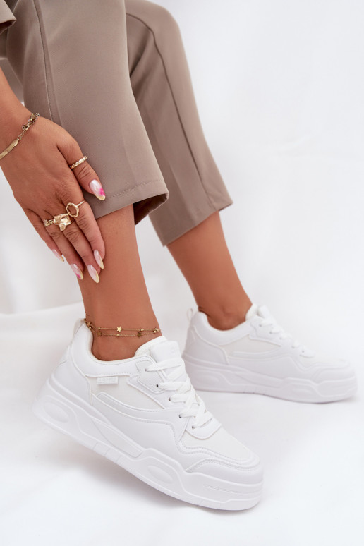 Sneakers tüüpi jalanõud Pealiste omad platvormiga Big Star SS274590 HI-POLY SYSTEM valget värvi Sneakers tüüpi jalanõud Pealiste omad platvormiga Big Star SS274590 HI-POLY SYSTEM valget värvi