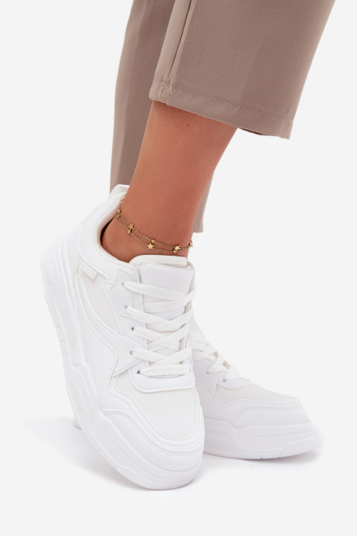 Sneakers tüüpi jalanõud Pealiste omad platvormiga Big Star SS274590 HI-POLY SYSTEM valget värvi Sneakers tüüpi jalanõud Pealiste omad platvormiga Big Star SS274590 HI-POLY SYSTEM valget värvi