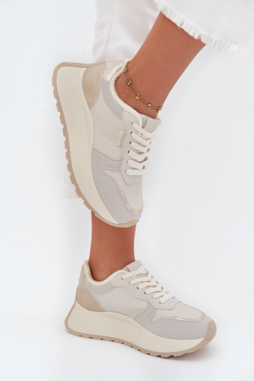 voodriga Sneakers tüüpi jalanõud Pealiste omad platvormiga Big Star SS274008 HI-POLY SYSTEM Elevandiluu värvi voodriga Sneakers tüüpi jalanõud Pealiste omad platvormiga Big Star SS274008 HI-POLY SYSTEM Elevandiluu värvi