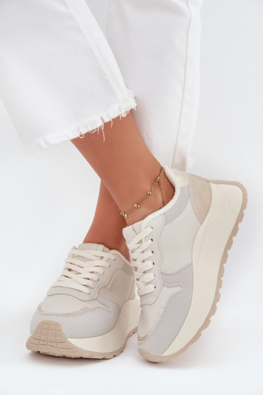 voodriga Sneakers tüüpi jalanõud Pealiste omad platvormiga Big Star SS274008 HI-POLY SYSTEM Elevandiluu värvi voodriga Sneakers tüüpi jalanõud Pealiste omad platvormiga Big Star SS274008 HI-POLY SYSTEM Elevandiluu värvi