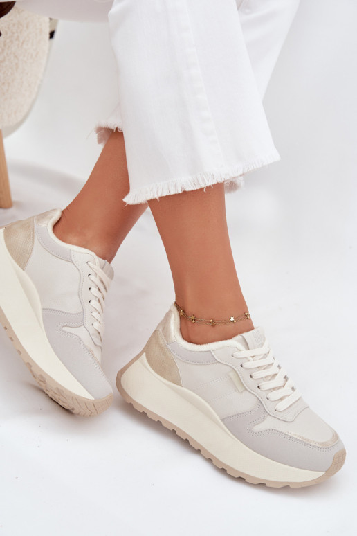 voodriga Sneakers tüüpi jalanõud Pealiste omad platvormiga Big Star SS274008 HI-POLY SYSTEM Elevandiluu värvi voodriga Sneakers tüüpi jalanõud Pealiste omad platvormiga Big Star SS274008 HI-POLY SYSTEM Elevandiluu värvi