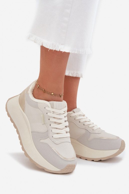 voodriga Sneakers tüüpi jalanõud Pealiste omad platvormiga Big Star SS274008 HI-POLY SYSTEM Elevandiluu värvi voodriga Sneakers tüüpi jalanõud Pealiste omad platvormiga Big Star SS274008 HI-POLY SYSTEM Elevandiluu värvi