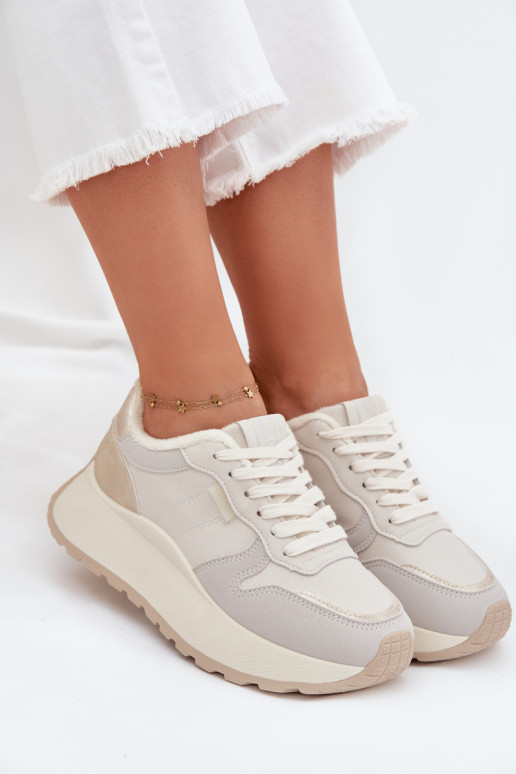 voodriga Sneakers tüüpi jalanõud Pealiste omad platvormiga Big Star SS274008 HI-POLY SYSTEM Elevandiluu värvi voodriga Sneakers tüüpi jalanõud Pealiste omad platvormiga Big Star SS274008 HI-POLY SYSTEM Elevandiluu värvi