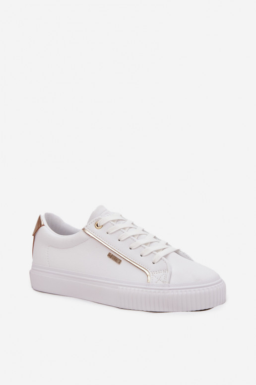 Pealiste omad Sneakers tüüpi jalanõud eko-nahast Big Star SS274026 Valget-Kuldset värvi