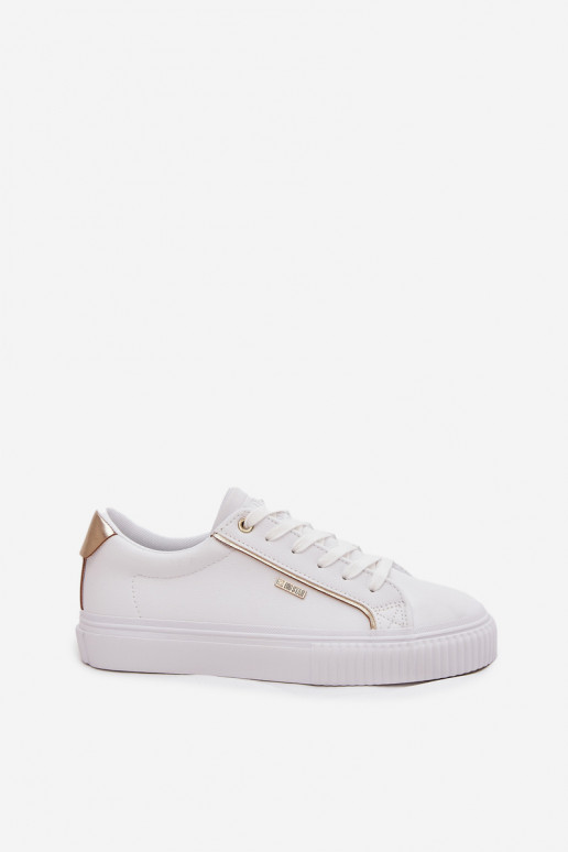 Pealiste omad Sneakers tüüpi jalanõud eko-nahast Big Star SS274026 Valget-Kuldset värvi