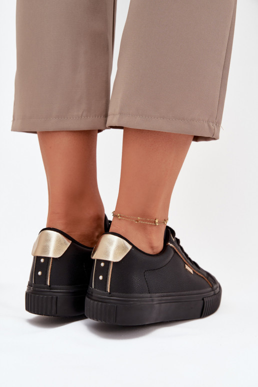 Pealiste omad Sneakers tüüpi jalanõud eko-nahast Big Star SS274025 Must-Kuldset värvi Pealiste omad Sneakers tüüpi jalanõud eko-nahast Big Star SS274025 Must-Kuldset värvi