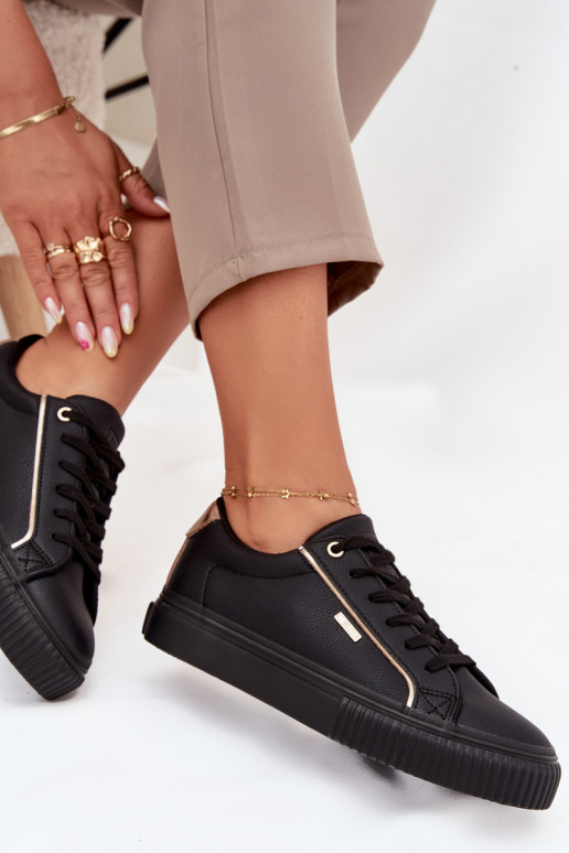 Pealiste omad Sneakers tüüpi jalanõud eko-nahast Big Star SS274025 Must-Kuldset värvi Pealiste omad Sneakers tüüpi jalanõud eko-nahast Big Star SS274025 Must-Kuldset värvi