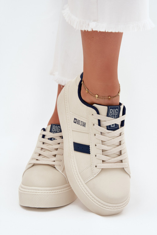 Sneakers tüüpi jalanõud Pealiste omad platvormiga Big Star SS274347 Elevandiluu värvi Sneakers tüüpi jalanõud Pealiste omad platvormiga Big Star SS274347 Elevandiluu värvi