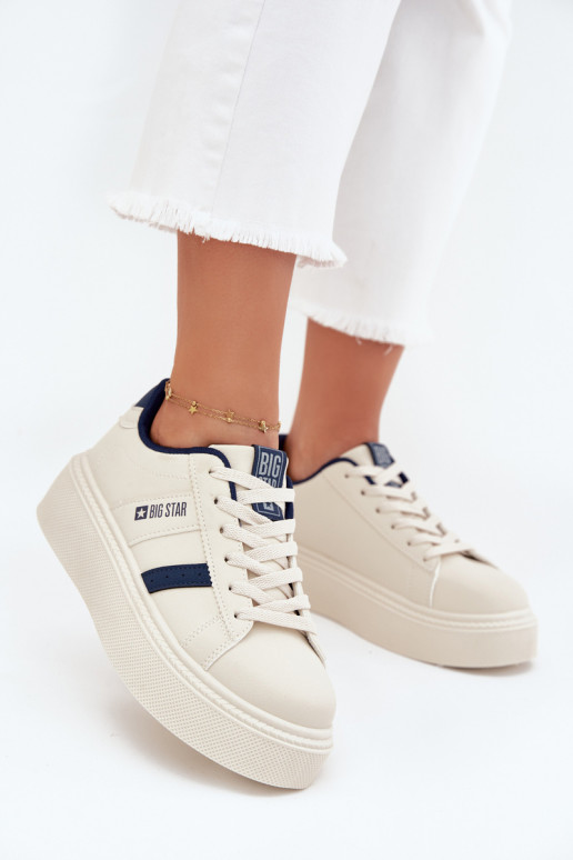 Sneakers tüüpi jalanõud Pealiste omad platvormiga Big Star SS274347 Elevandiluu värvi Sneakers tüüpi jalanõud Pealiste omad platvormiga Big Star SS274347 Elevandiluu värvi