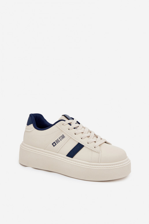 Sneakers tüüpi jalanõud Pealiste omad platvormiga Big Star SS274347 Elevandiluu värvi Sneakers tüüpi jalanõud Pealiste omad platvormiga Big Star SS274347 Elevandiluu värvi
