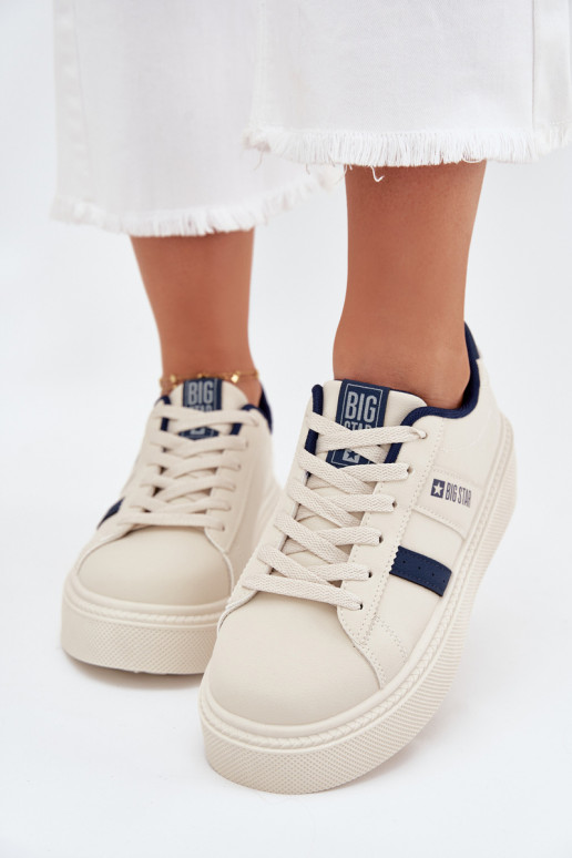 Sneakers tüüpi jalanõud Pealiste omad platvormiga Big Star SS274347 Elevandiluu värvi Sneakers tüüpi jalanõud Pealiste omad platvormiga Big Star SS274347 Elevandiluu värvi