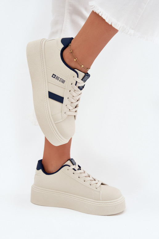 Sneakers tüüpi jalanõud Pealiste omad platvormiga Big Star SS274347 Elevandiluu värvi Sneakers tüüpi jalanõud Pealiste omad platvormiga Big Star SS274347 Elevandiluu värvi