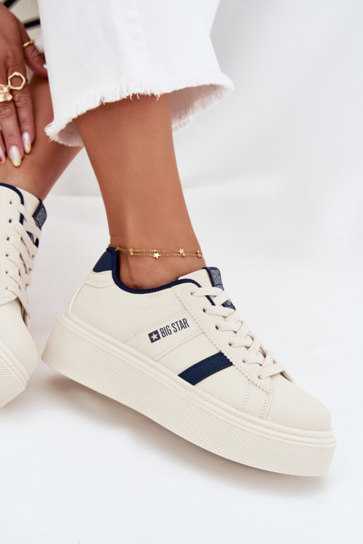 Sneakers tüüpi jalanõud Pealiste omad platvormiga Big Star SS274347 Elevandiluu värvi Sneakers tüüpi jalanõud Pealiste omad platvormiga Big Star SS274347 Elevandiluu värvi