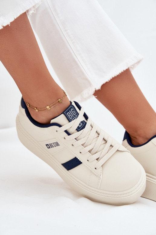 Sneakers tüüpi jalanõud Pealiste omad platvormiga Big Star SS274347 Elevandiluu värvi Sneakers tüüpi jalanõud Pealiste omad platvormiga Big Star SS274347 Elevandiluu värvi