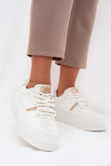 Naisten valged sneakers stiilis kingad platvormiga Big Star SS274359 2
