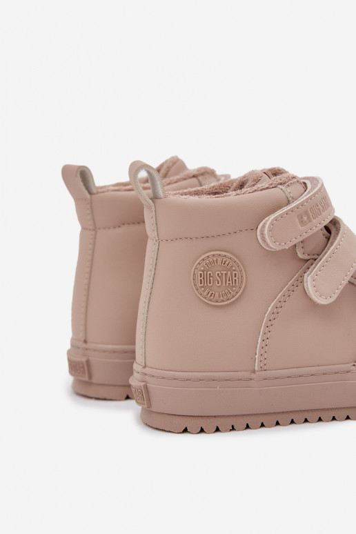 voodriga Msuud poolsaapad Laste jalanõud krõpsudega kinnitatav Big Star SS374072 beeži värvi