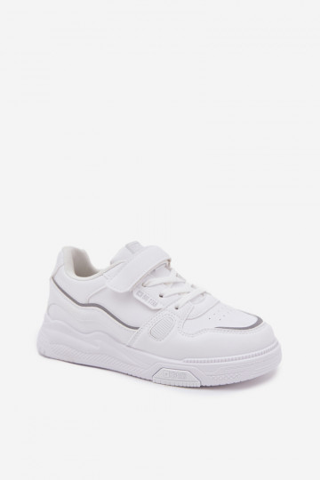 Laste valged sneakers stiilis kingad kleepuvate kinnitustega Big Star SS374042