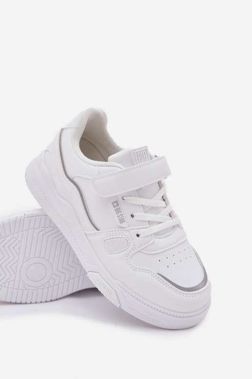 Sneakers tüüpi jalanõud Laste jalanõud krõpsudega kinnitatav Big Star SS374042 valget värvi
