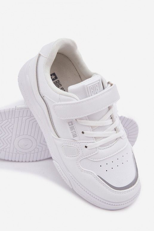 Sneakers tüüpi jalanõud Laste jalanõud krõpsudega kinnitatav Big Star SS374042 valget värvi