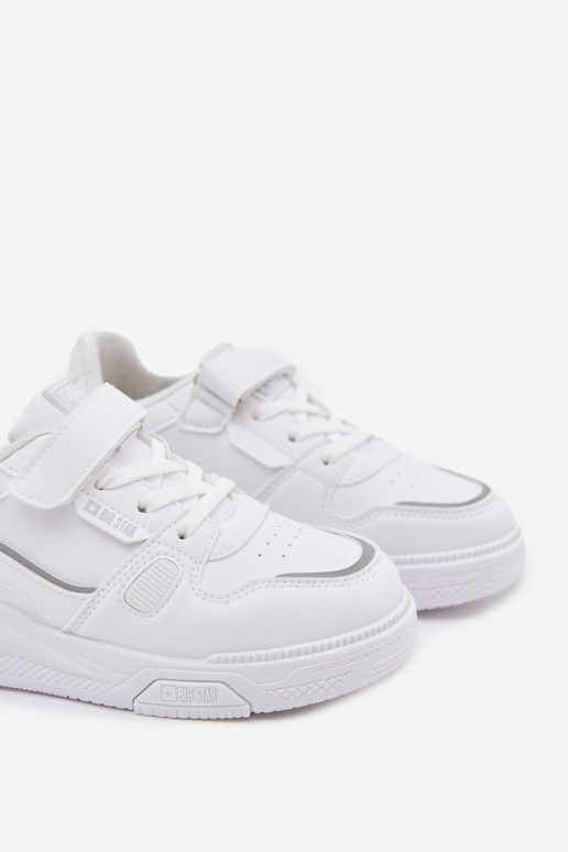 Sneakers tüüpi jalanõud Laste jalanõud krõpsudega kinnitatav Big Star SS374042 valget värvi
