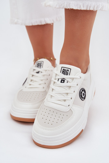 Sneakers tüüpi jalanõud Pealiste omad platvormiga Big Star RR274572 HI-POLY SYSTEM valget värvi