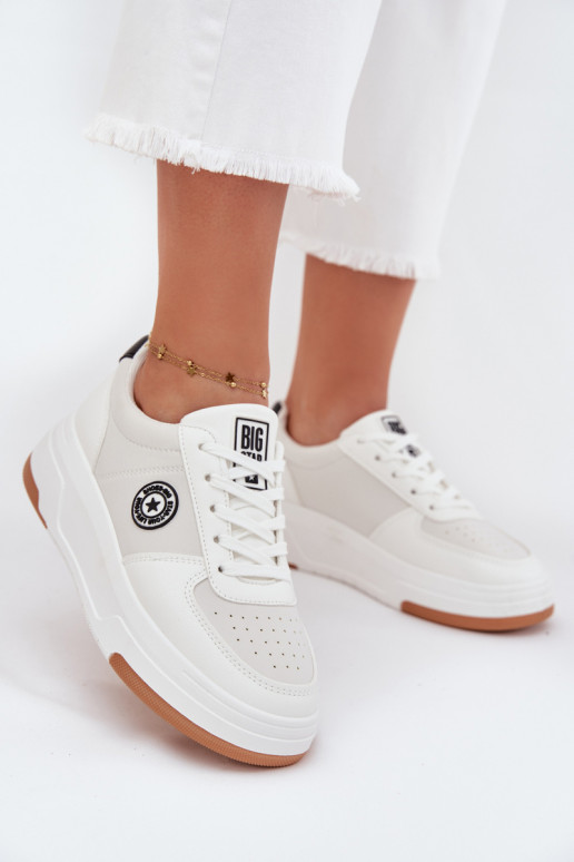 Sneakers tüüpi jalanõud Pealiste omad platvormiga Big Star RR274572 HI-POLY SYSTEM valget värvi