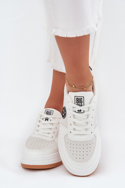 Sneakers tüüpi jalanõud Pealiste omad platvormiga Big Star RR274572 HI-POLY SYSTEM valget värvi