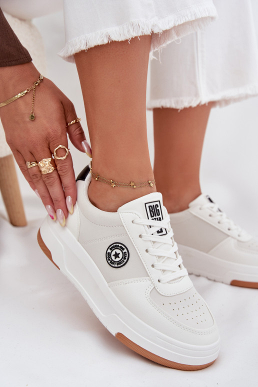 Sneakers tüüpi jalanõud Pealiste omad platvormiga Big Star RR274572 HI-POLY SYSTEM valget värvi