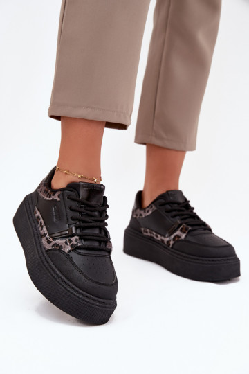 Pealiste omad Sneakers tüüpi jalanõud platvormiga Big Star SS274358 leopardimustriga msuud 2