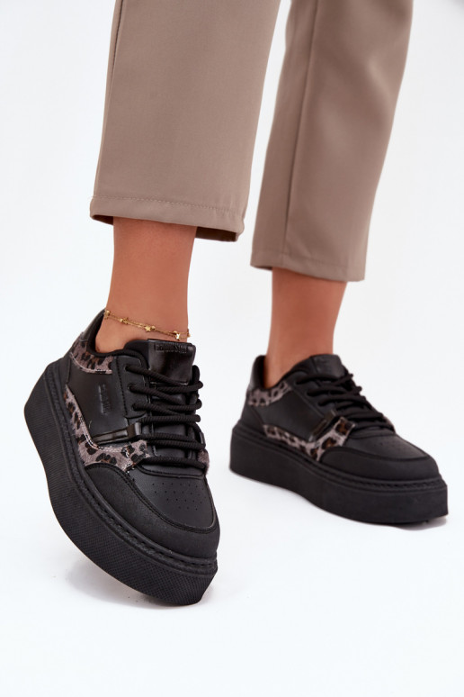 Pealiste omad Sneakers tüüpi jalanõud platvormiga Big Star SS274358 leopardimustriga msuud Pealiste omad Sneakers tüüpi jalanõud platvormiga Big Star SS274358 leopardimustriga msuud