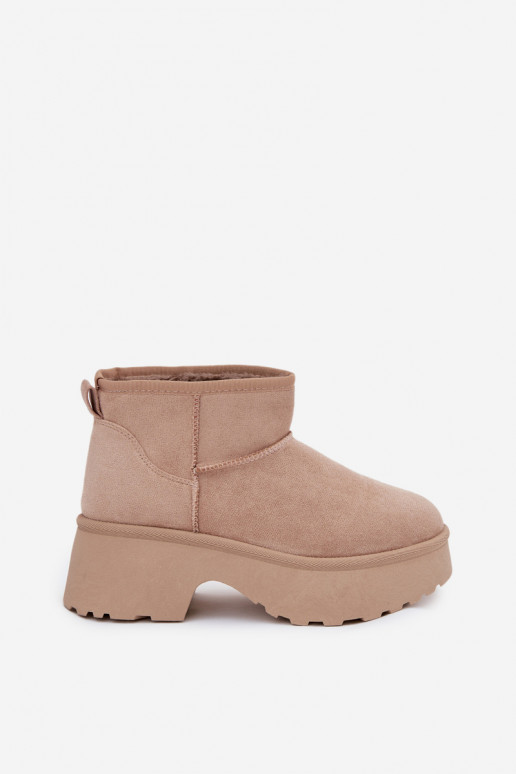 nööpidega lumesaapad Pealiste madalad Slip-on voodriga karusnahaga Khakivärvi Sellel onvelle