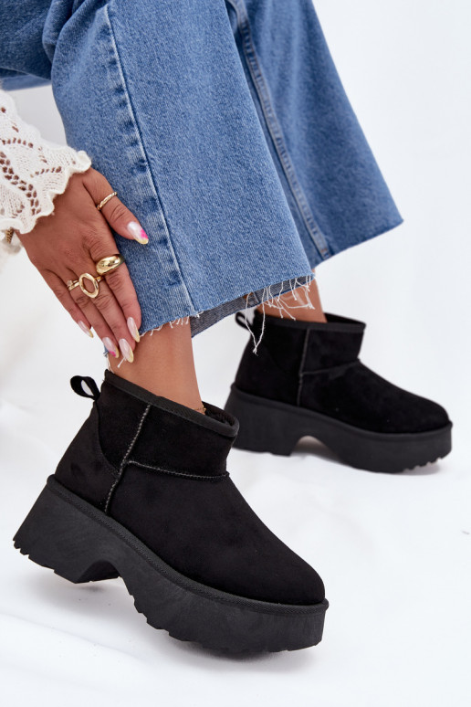 nööpidega lumesaapad Pealiste madalad Slip-on voodriga karusnahaga msuud Sellel onvelle