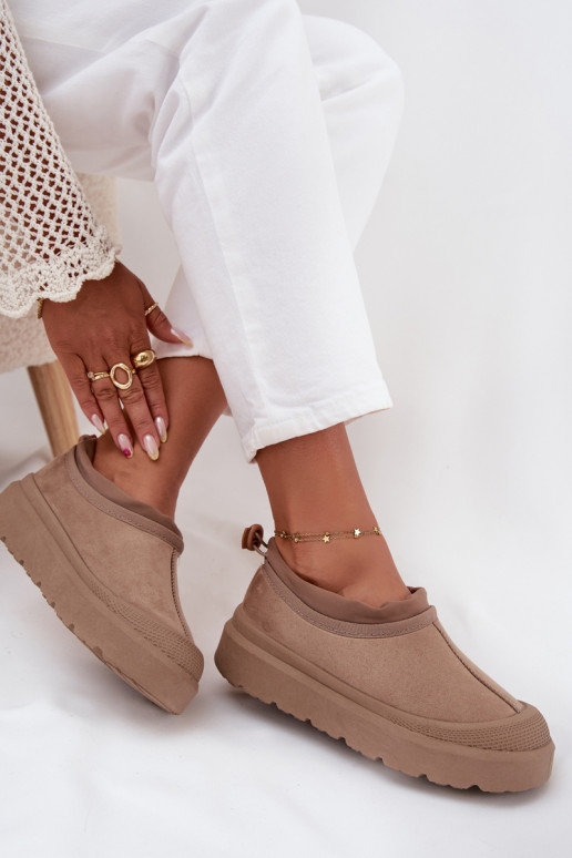 nööpidega lumesaapad Pealiste omad platvormiga Sellel ondala ülaosaga beeži värvi Izamine